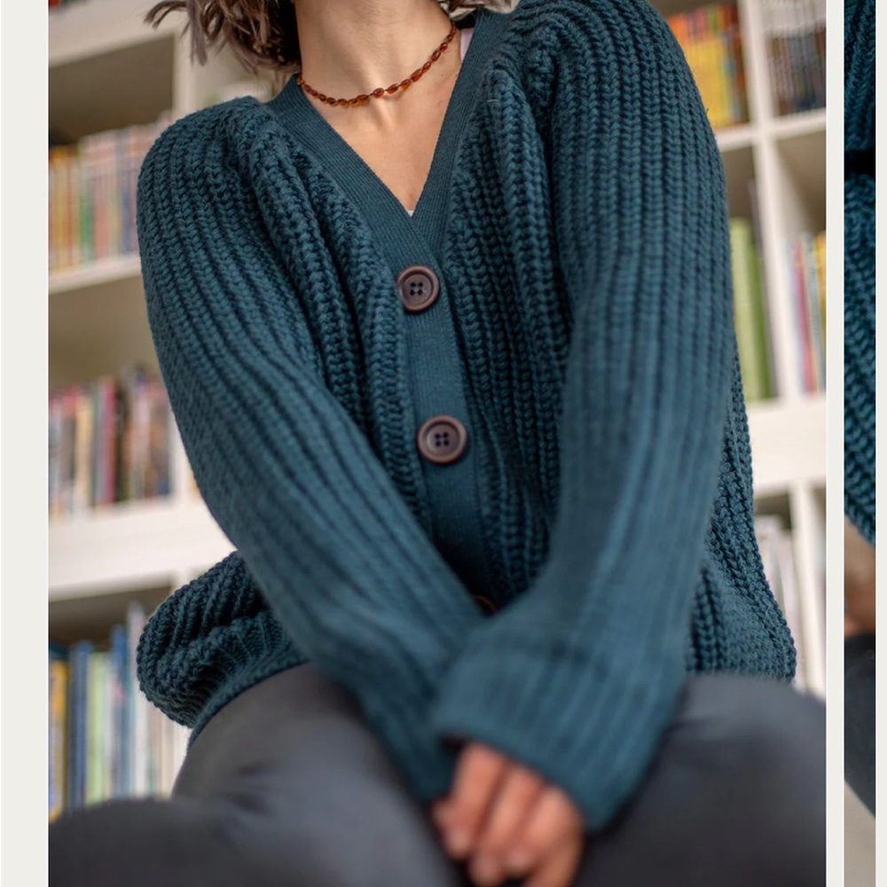 Nui Teal Knit Cardigan